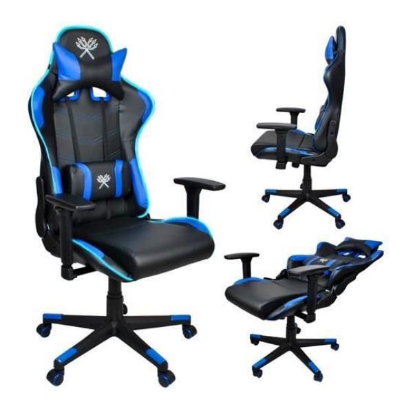 LED Gaming forgószék fekete-kék